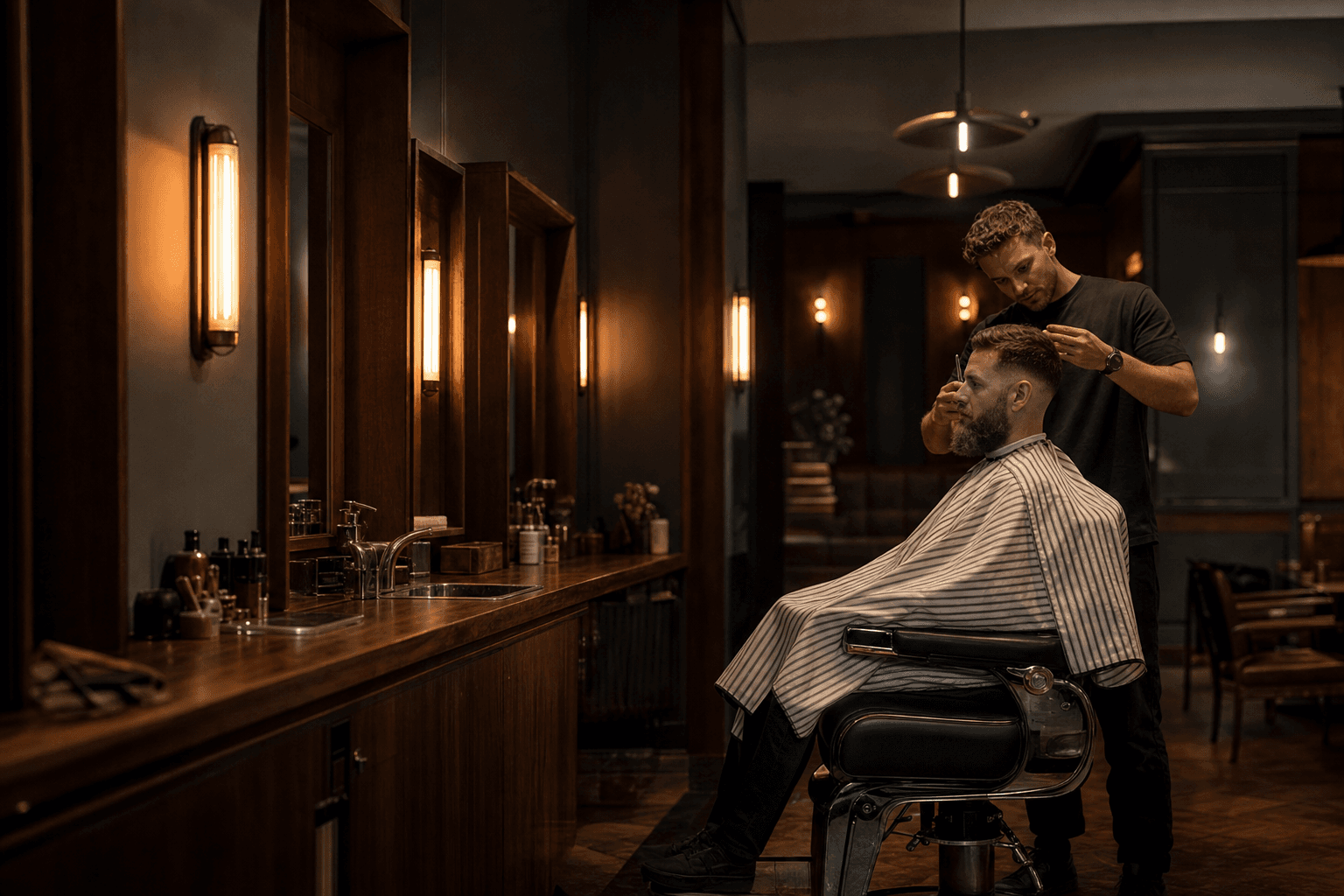 District Barber Co. concept website hero